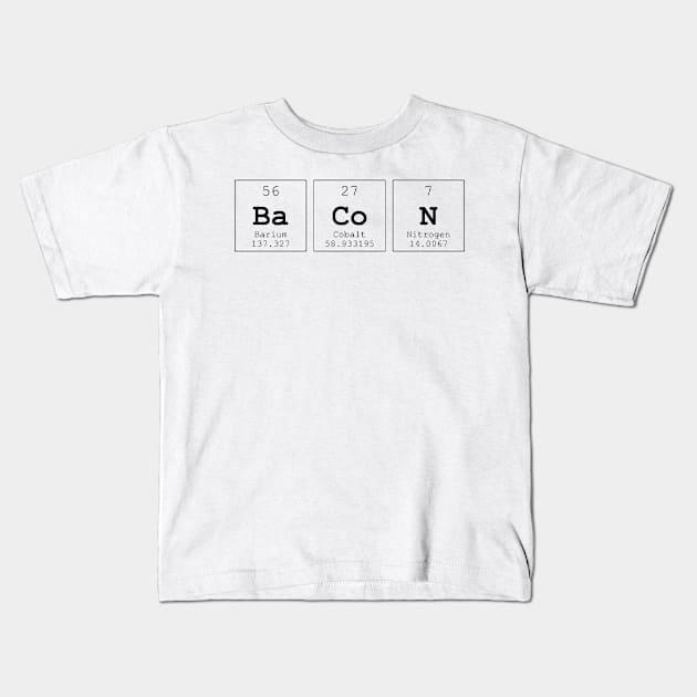 Bacon Periodic Table Science Print Kids T-Shirt by Auto-Prints